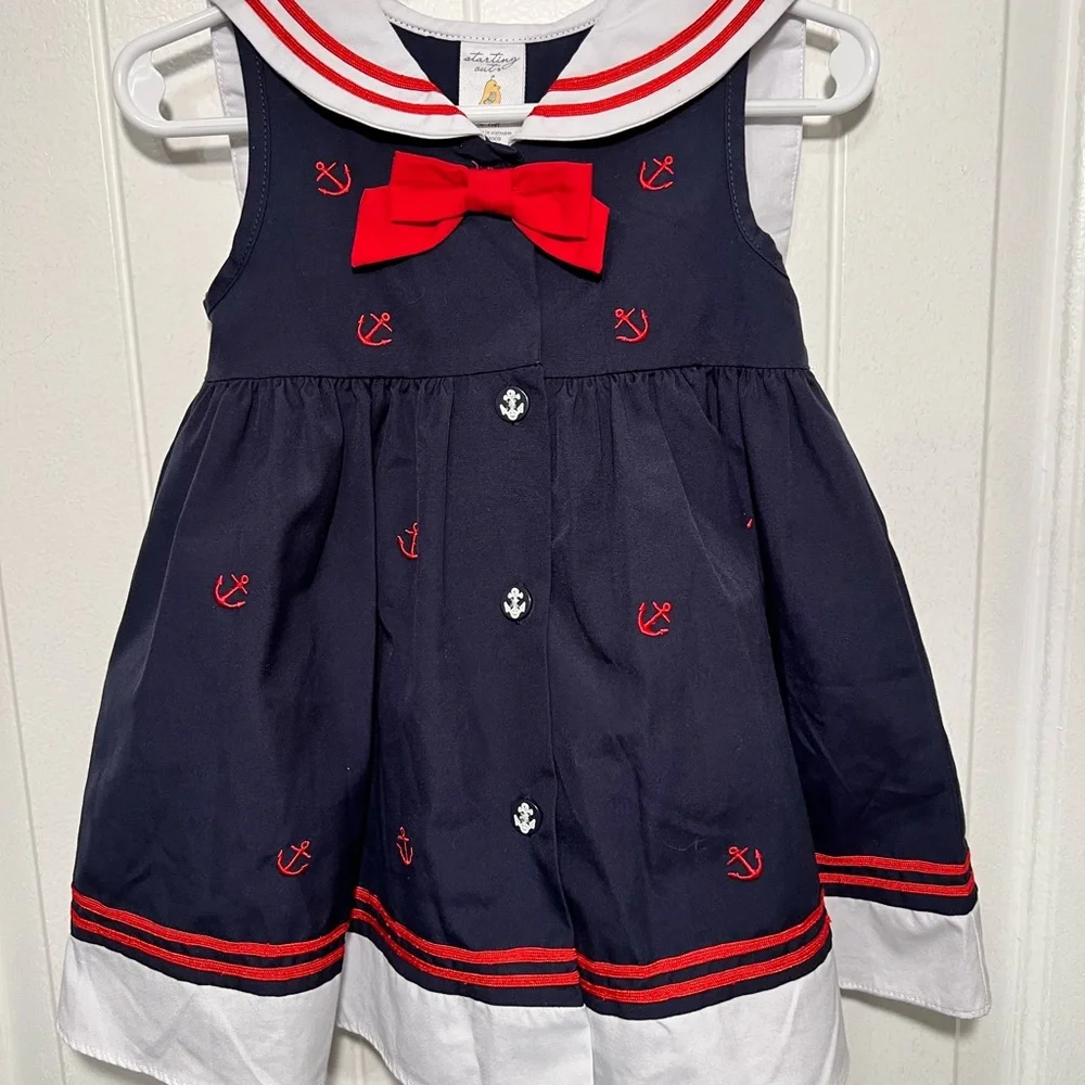 Starting Out Girls 24 Months Sailor Nautical Dress - Picture 2 of 5